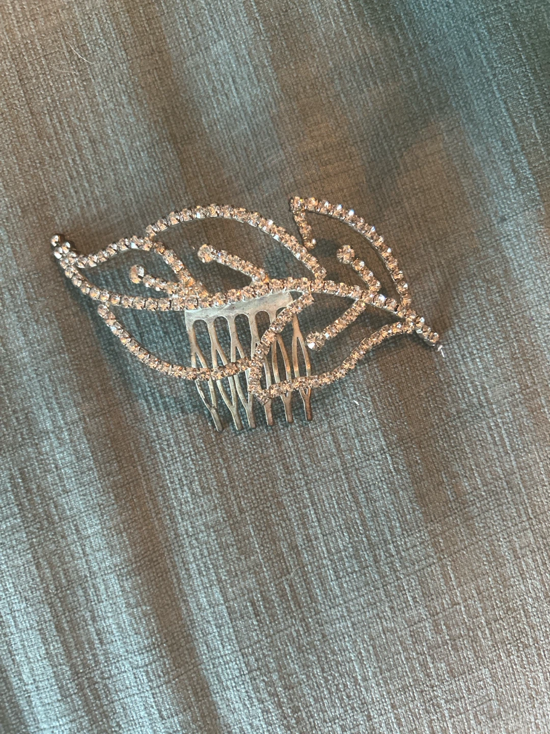 Rhinestone Leaf Hair Comb