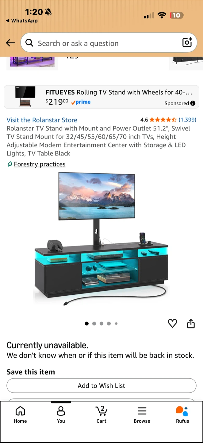 Philips 65” Roku TV + TV Stand - photo 4