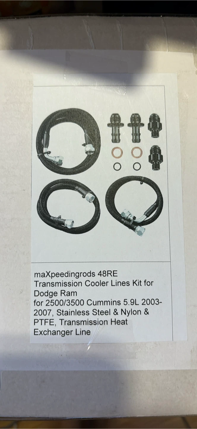 48RE Transmission Cooler Lines Kit dodge ram 2500/3500 5.9 L