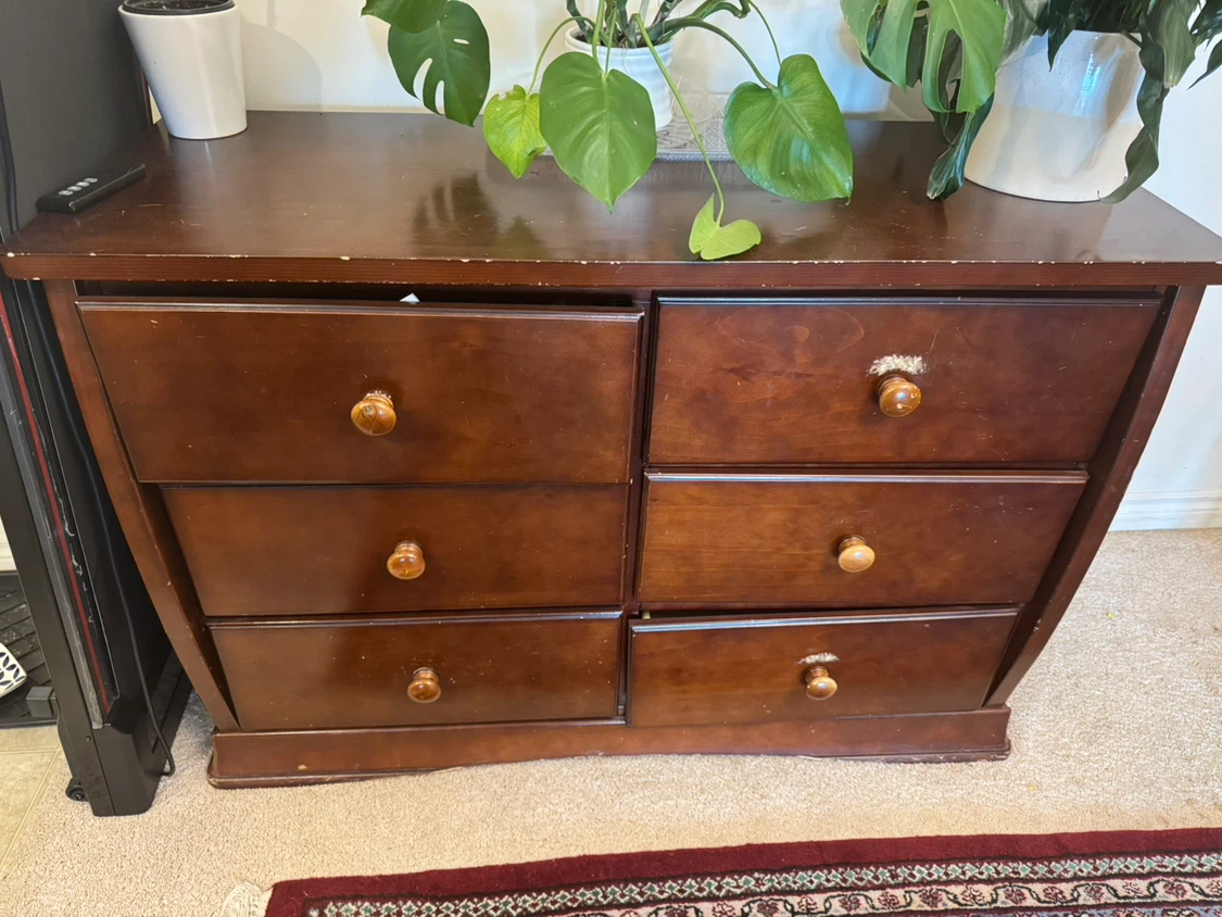 Dark Brown Dresser with 6 Drawers - photo 2
