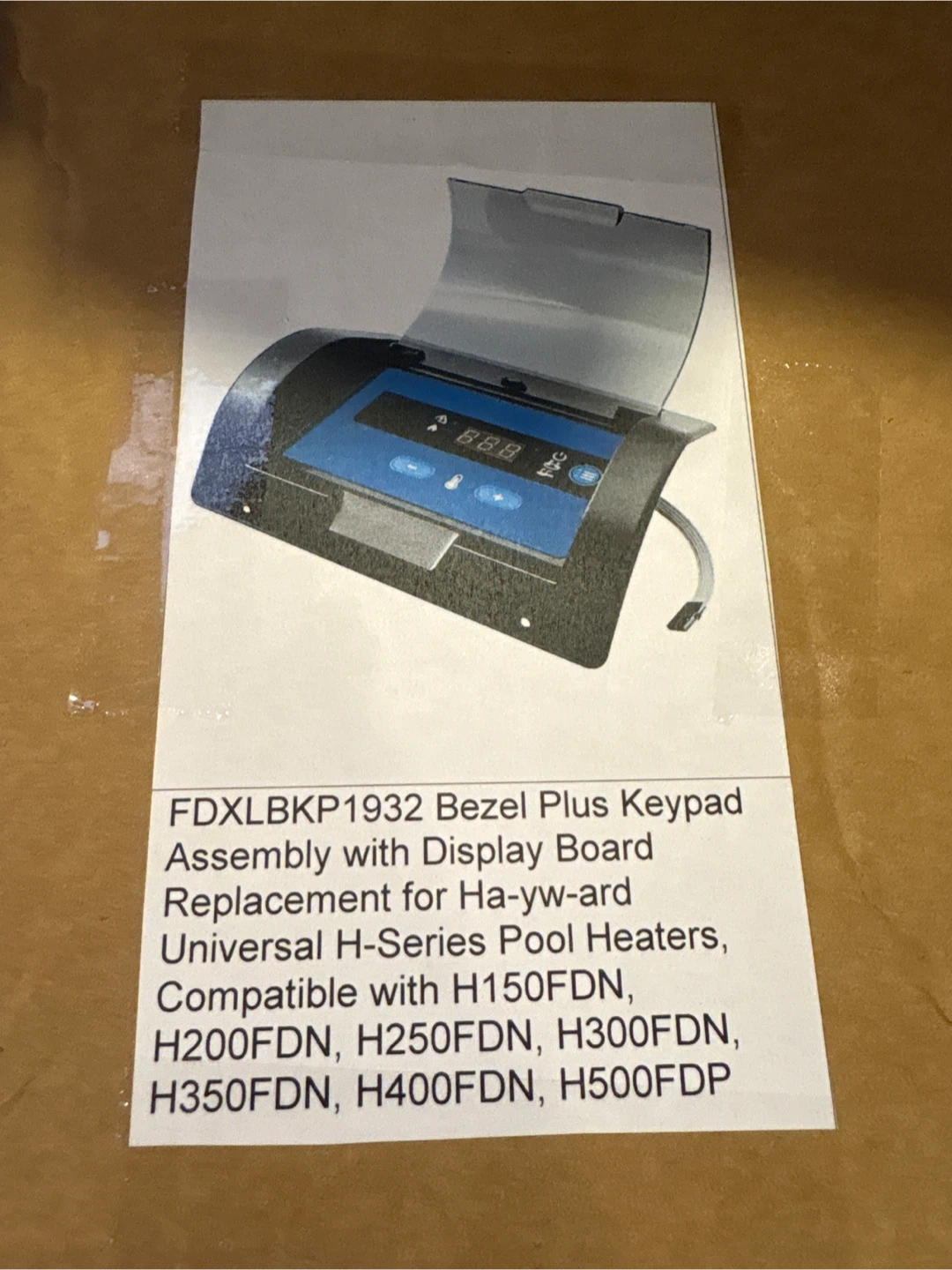 Hayward pool heater Bezel Keypad Assembly with Display Board