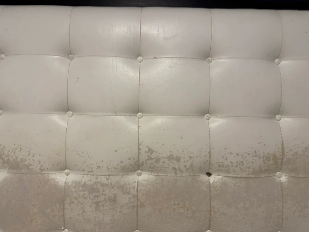 White Faux Leather Platform Bed Frame with Tufted Headboard - photo 2