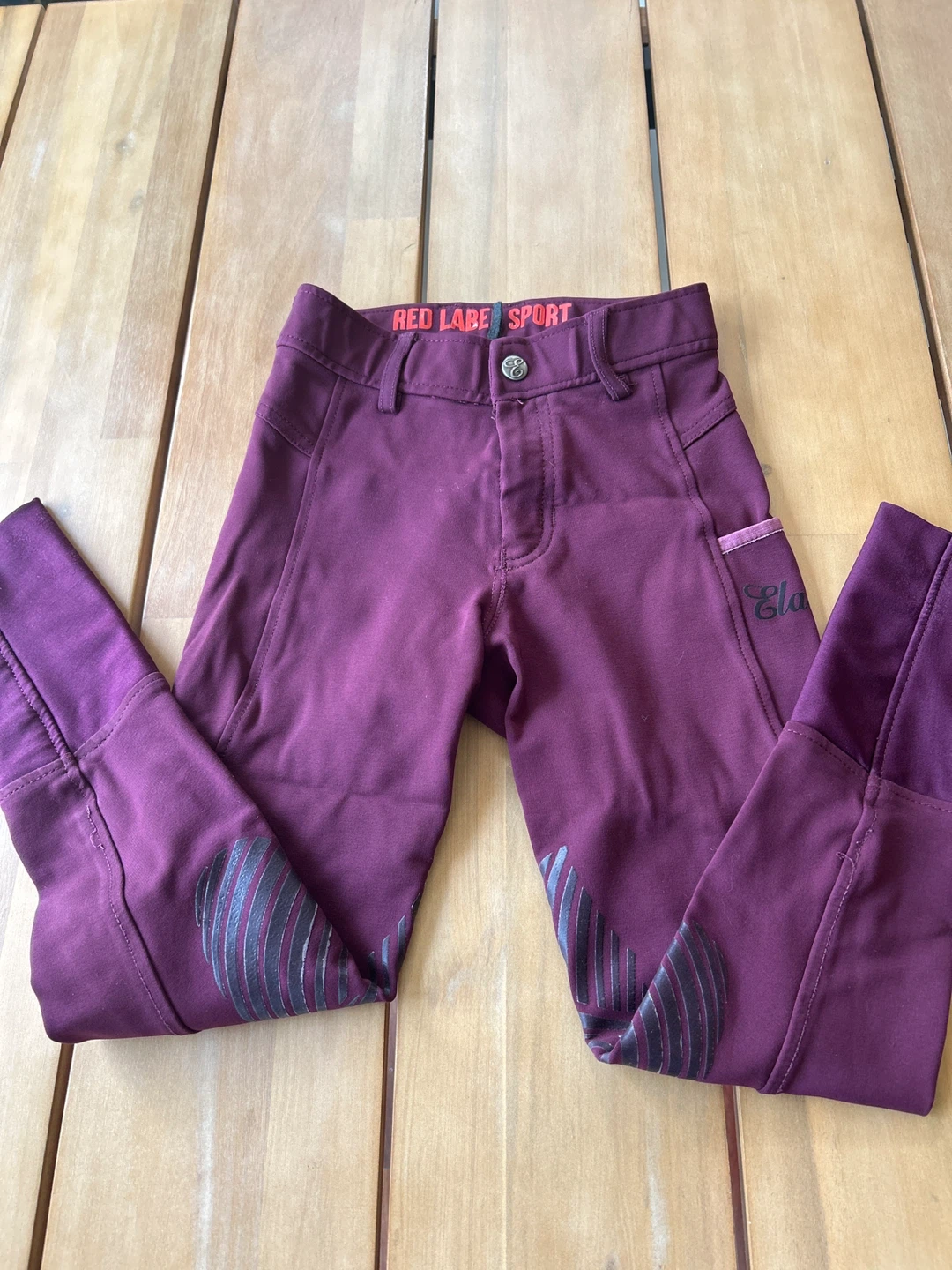 Elation Red Label Sport Riding Breeches Size 8 Burgundy