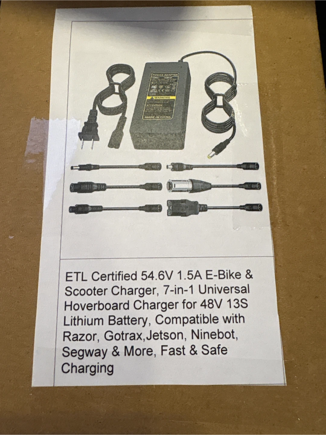 ETL Certified 54.6V 1.5A E-Bike & Scooter Charger