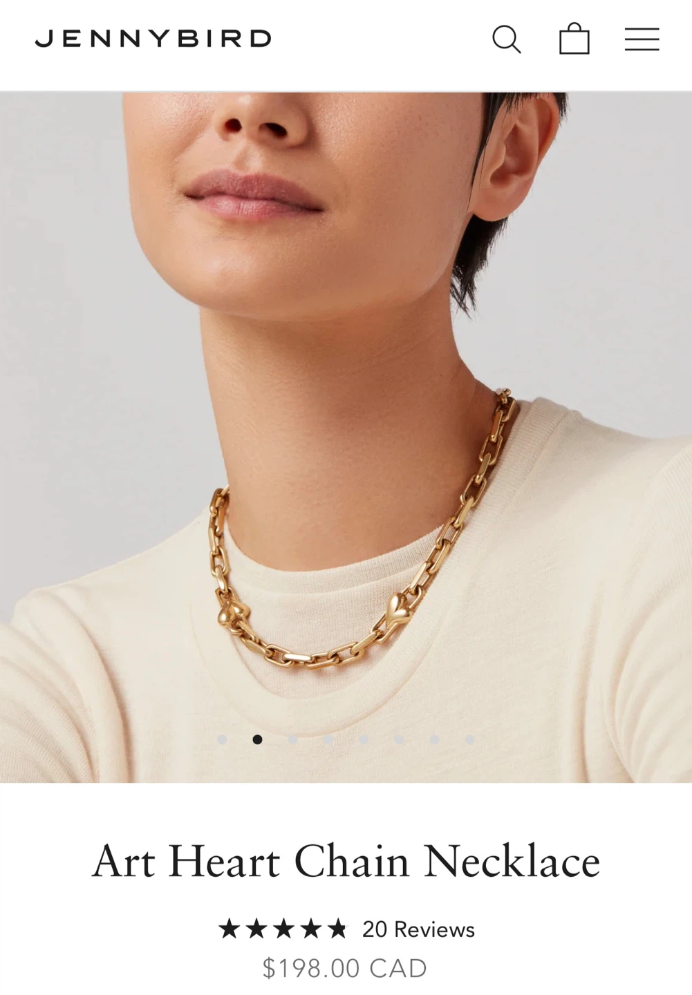 Jenny Bird Art Heart Chain Necklace