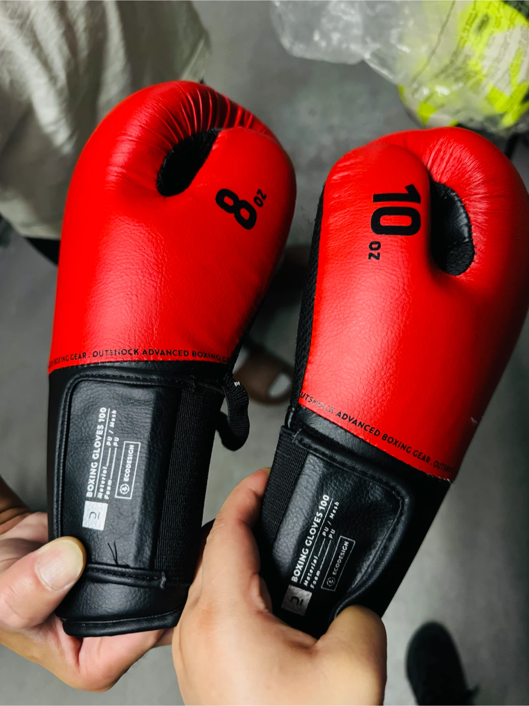 Outshock Red Boxing Gloves 8oz & 10oz