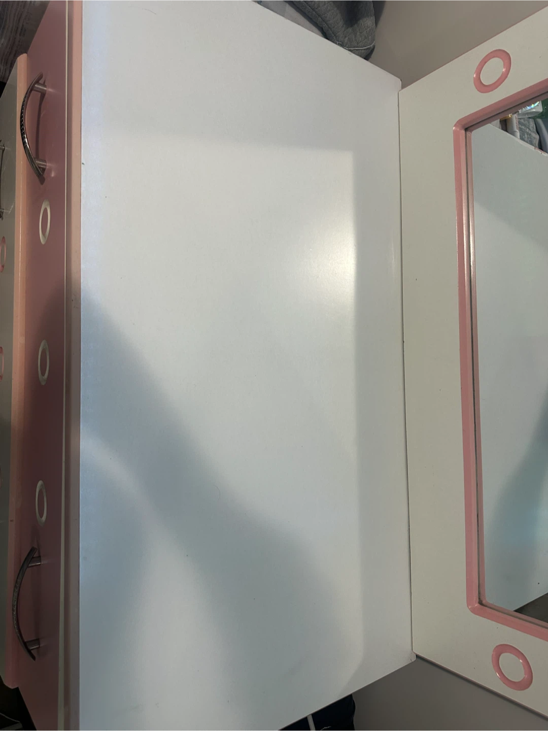 Pink and White Dresser with Mirror - photo 3