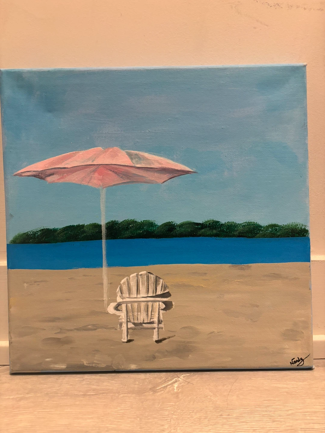 Original Acrylic Painting: Toronto Sugar Beach Scene