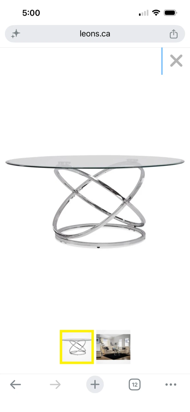 Leon Glass Top Coffee Table with Chrome Base
