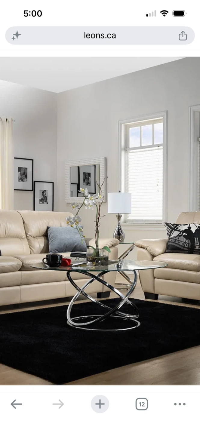 Leon Glass Top Coffee Table with Chrome Base - photo 2