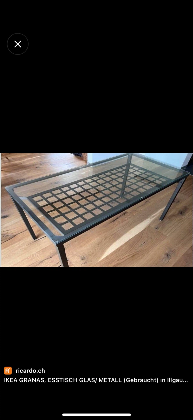 IKEA GRANAS Glass and Metal Coffee Table