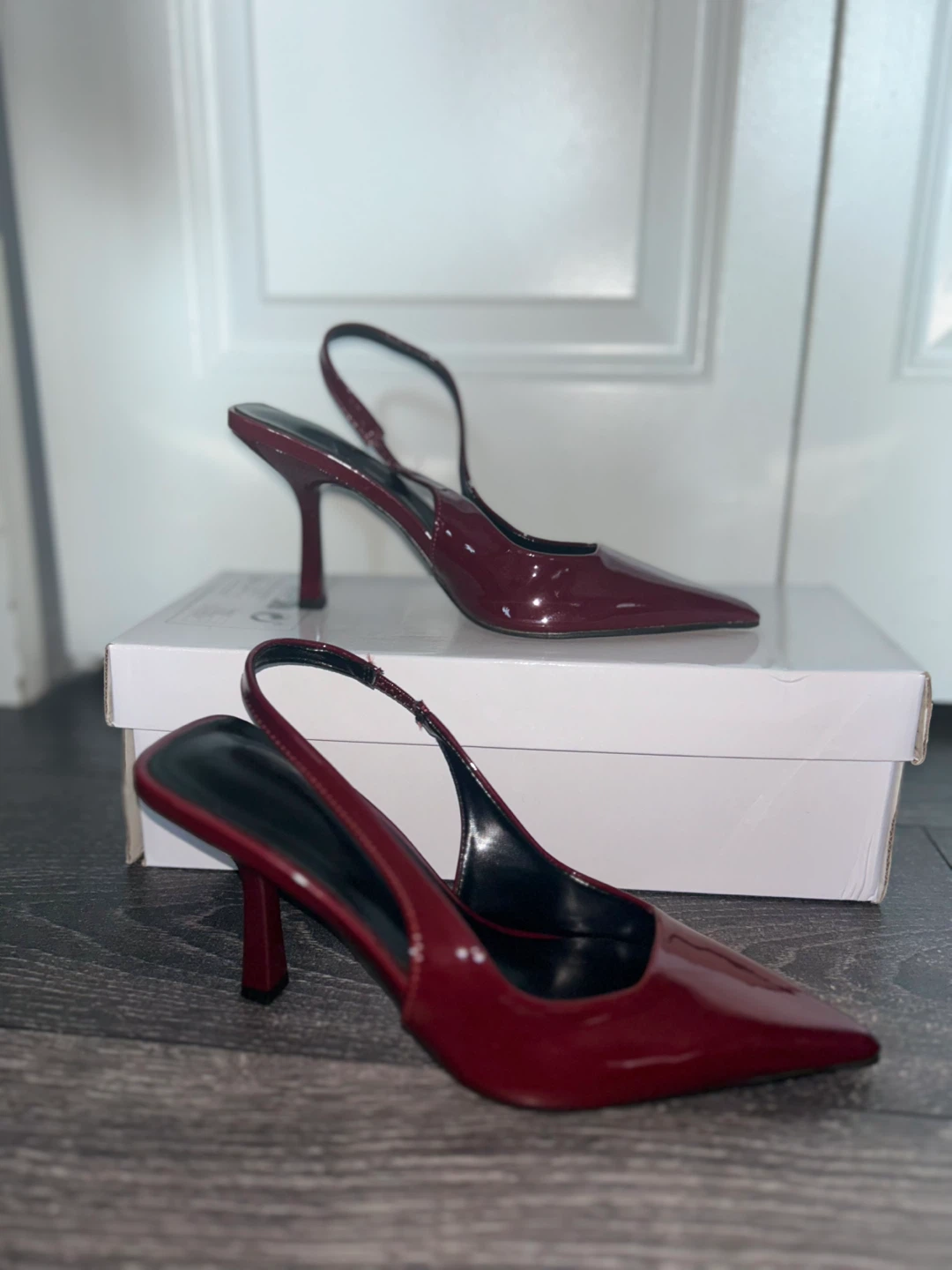 Burgundy Slingback Heels