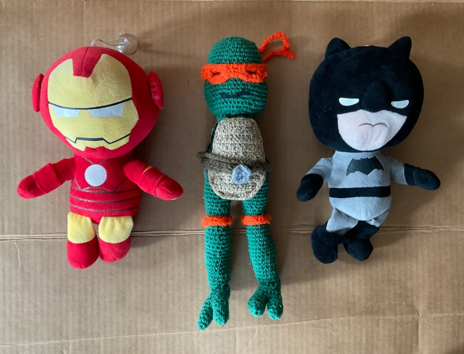 Iron Man, TMNT Michelangelo, and Batman Plush Toy Lot
