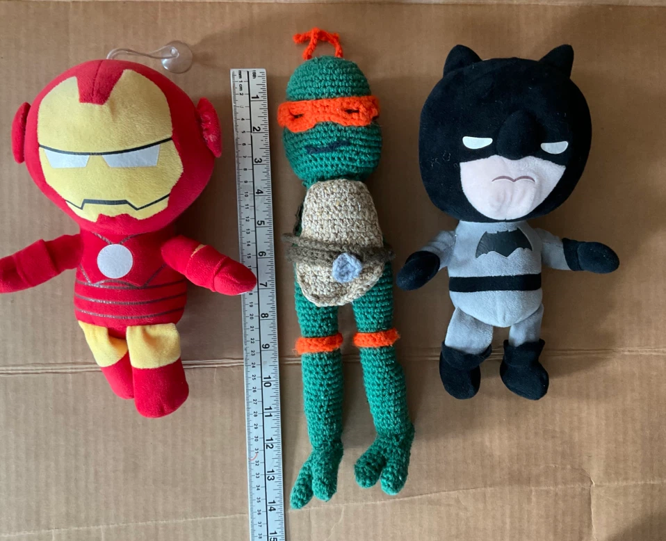 Iron Man, TMNT Michelangelo, and Batman Plush Toy Lot - photo 3