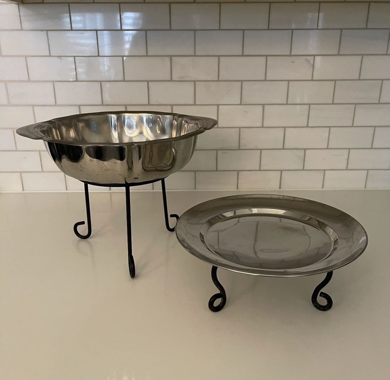 Set of 2 Metal Plate / Plant Stands - photo 3