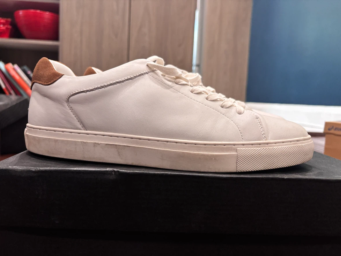 Nordstrom NOJACE-LEA Ivory Shell-Tan Leather Sneakers Size 11M