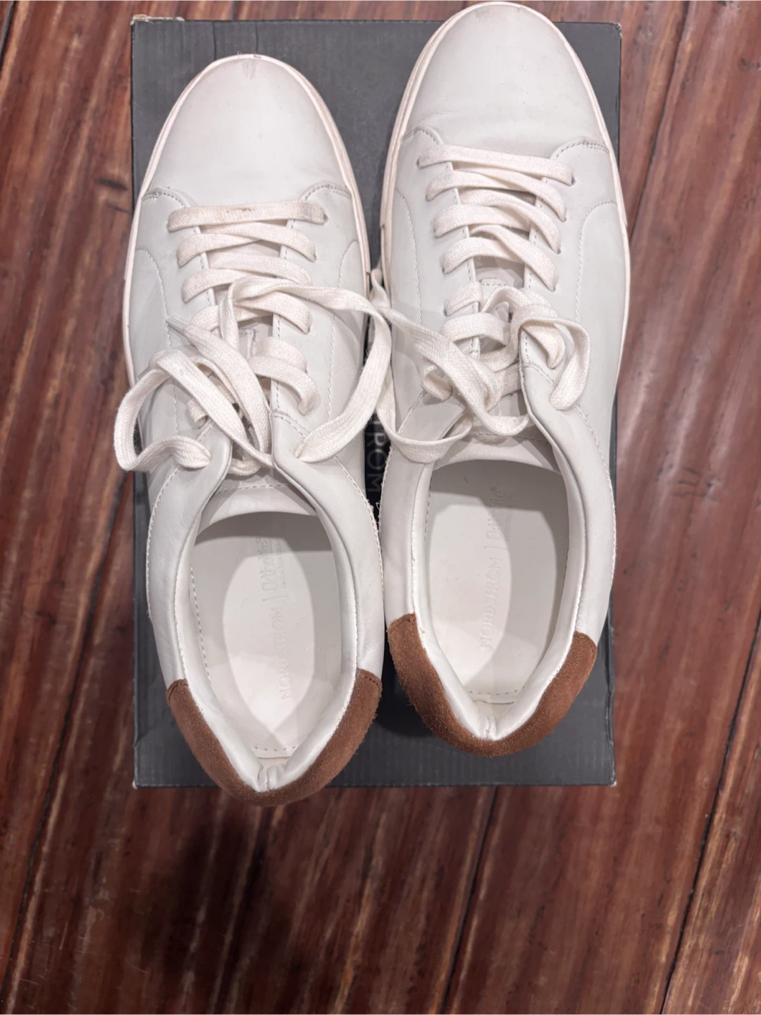 Nordstrom NOJACE-LEA Ivory Shell-Tan Leather Sneakers Size 11M - photo 2