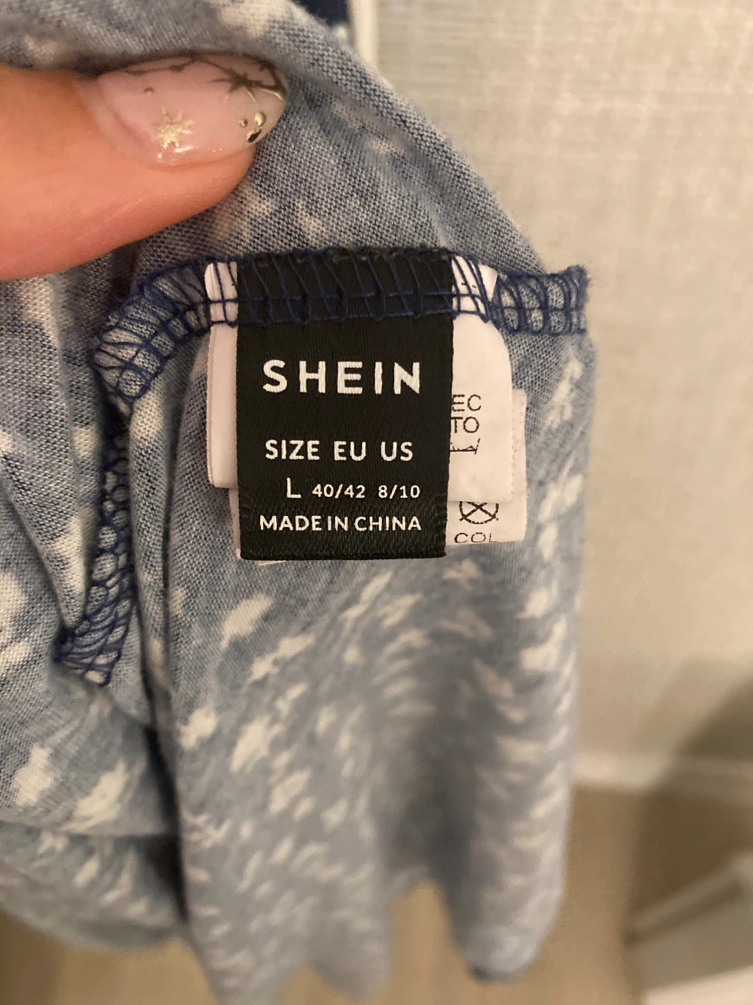 SHEIN Blue Floral Wrap Midi Dress - photo 2