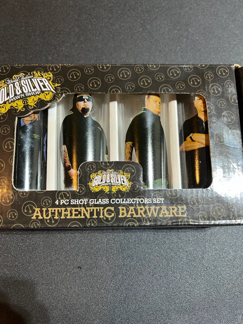Gold & Silver Pawn Shop 4-Piece Shot Glass Set