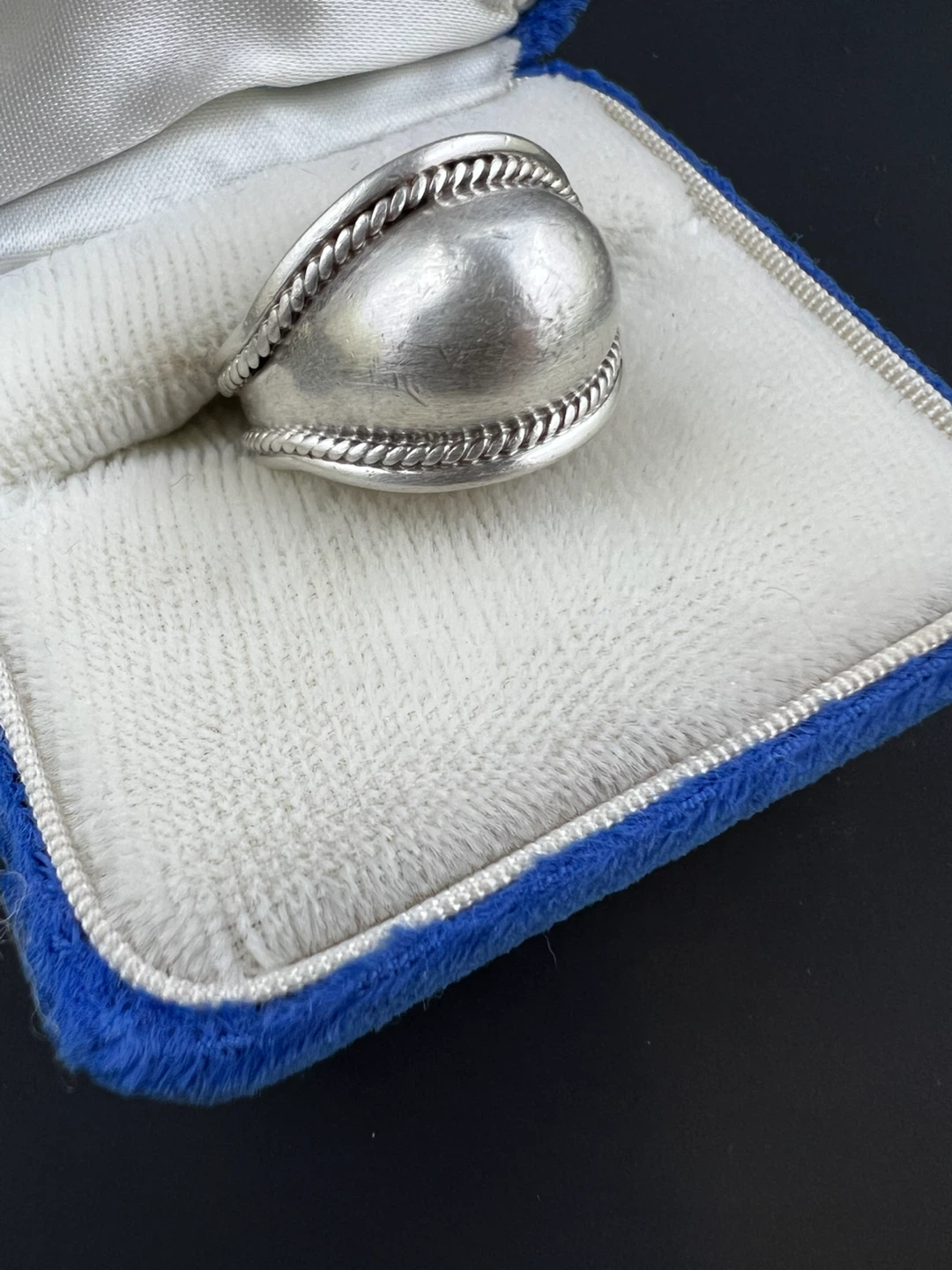 Vintage Sterling Silver 925 Puffy Dome Statement Ring