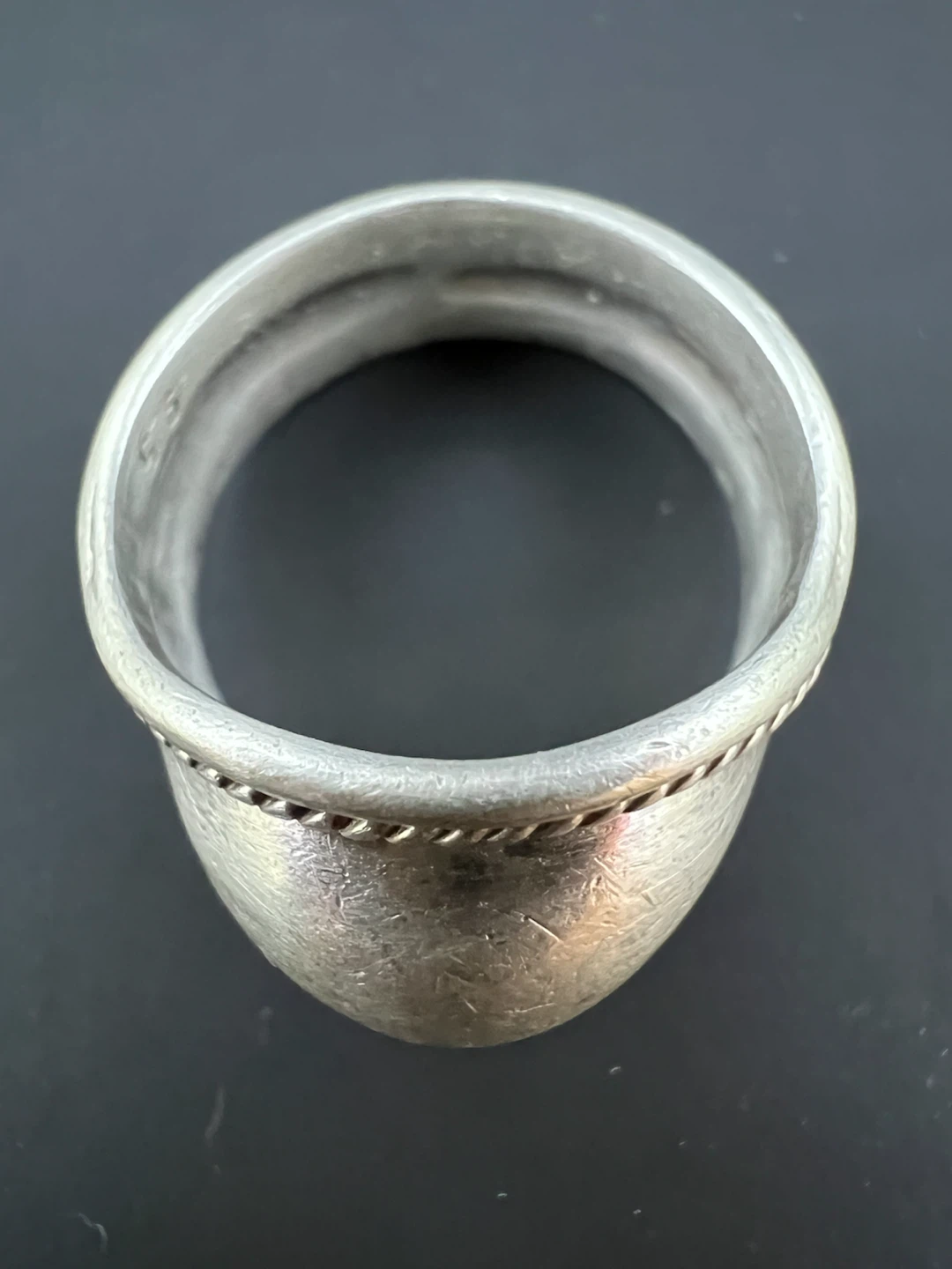 Vintage Sterling Silver 925 Puffy Dome Statement Ring - photo 2