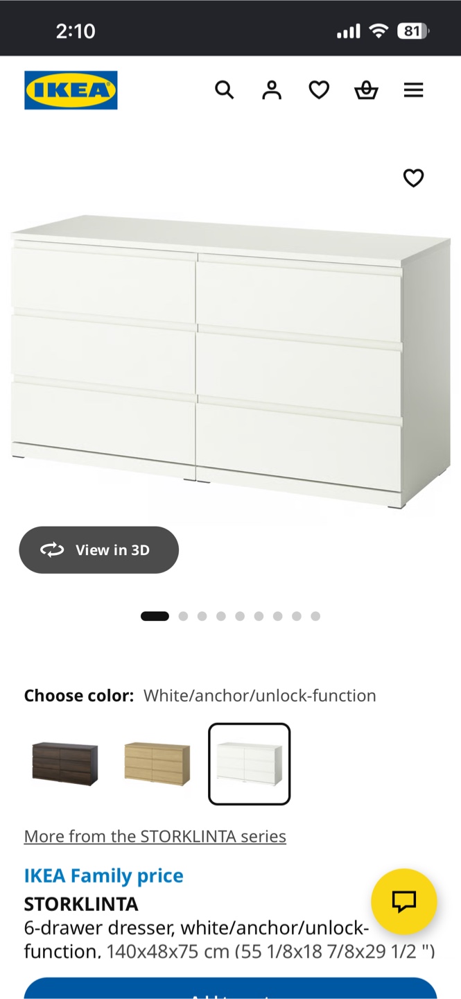 IKEA STORKLINTA 6-drawer dresser - photo 2