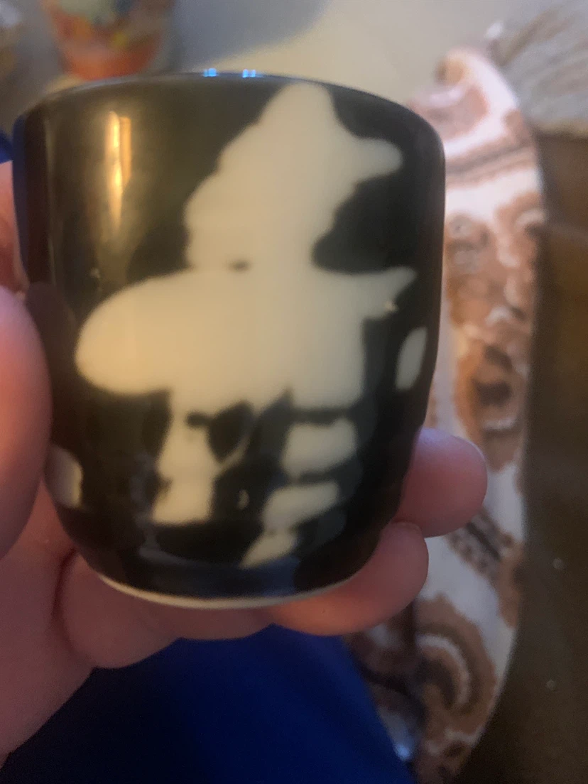 Small Decorative Shot Glass with Black and White Design