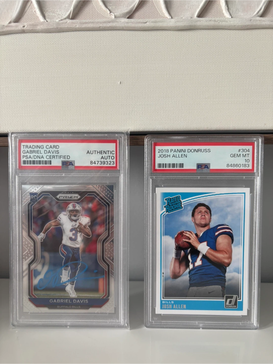 NFL Buffalo Bills Josh Allen Rookie PSA 10 & PSA Gabe Davis Auto
