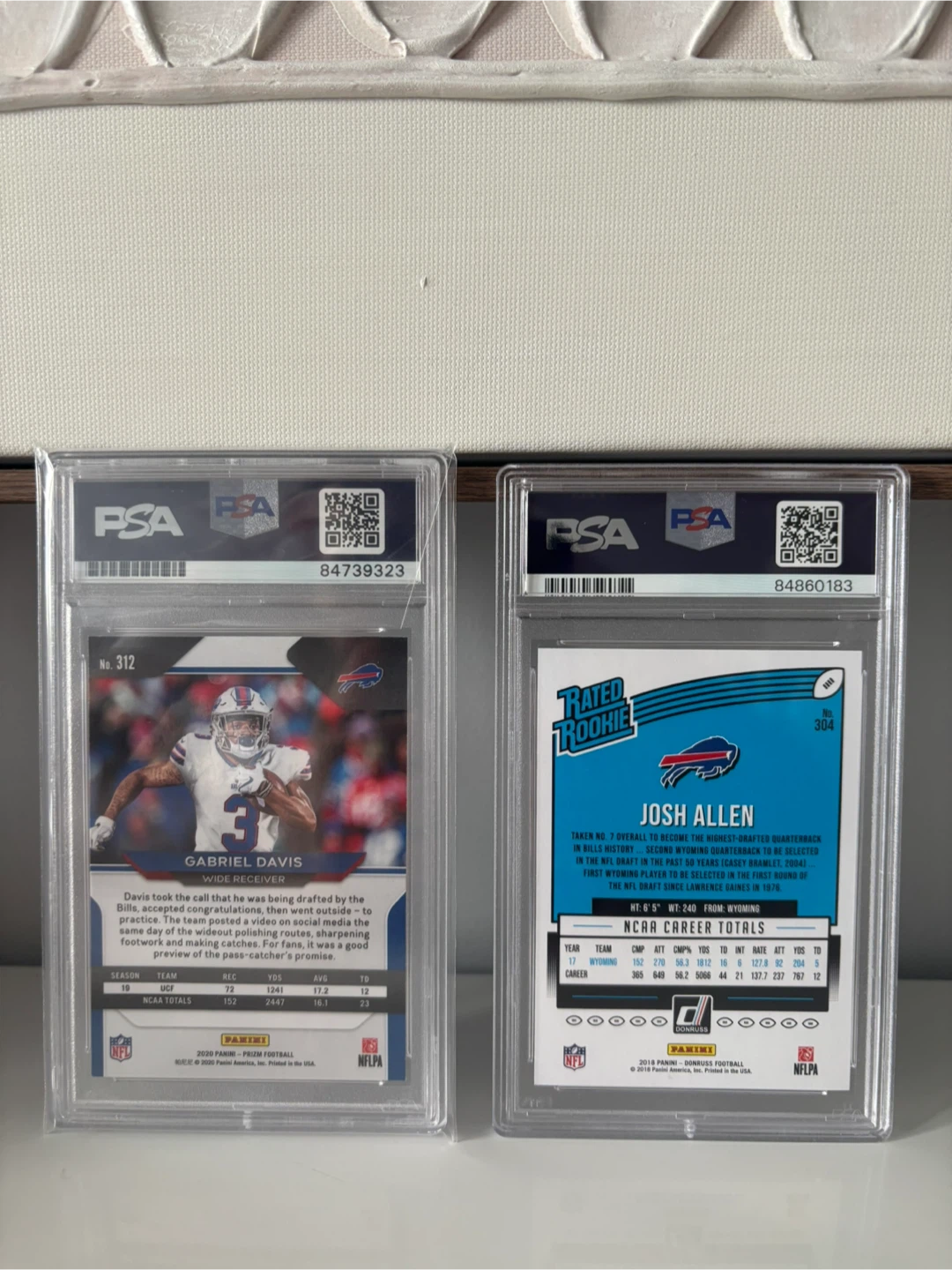 NFL Buffalo Bills Josh Allen Rookie PSA 10 & PSA Gabe Davis Auto - photo 2