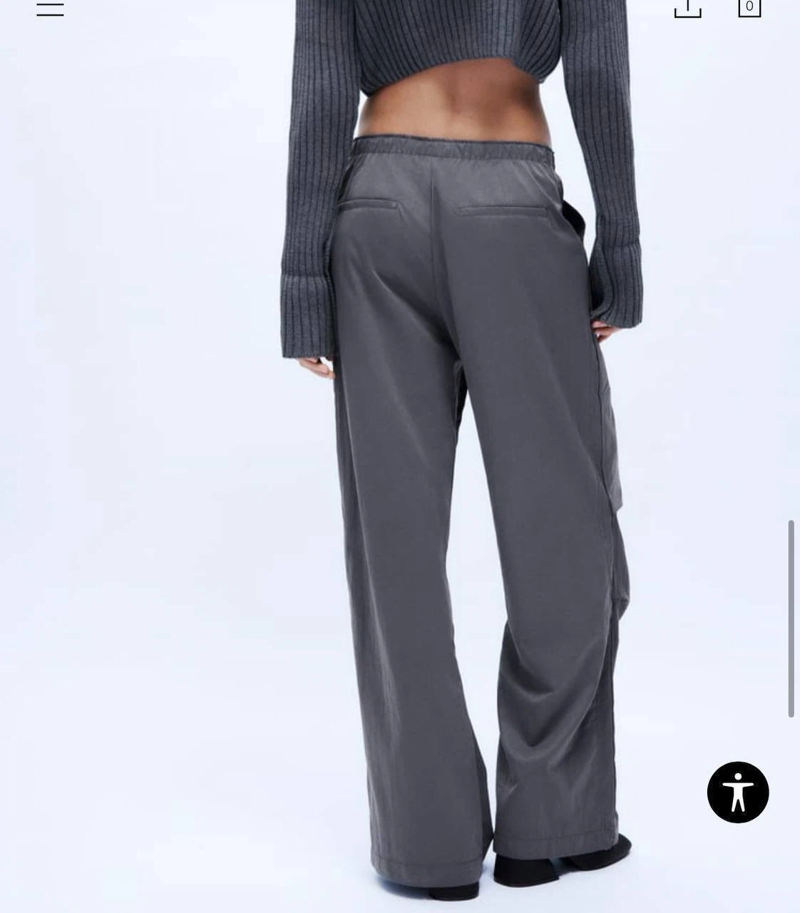Nylon blend grey trousers Zara XL-XXL - photo 2