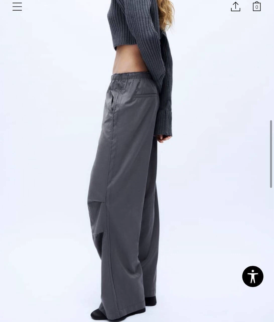 Nylon blend grey trousers Zara XL-XXL - photo 5