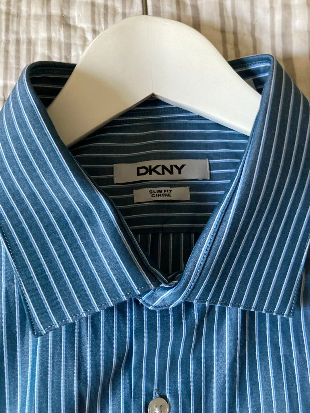 DKNY Men’s Slim Fit Striped Dress Shirt XL