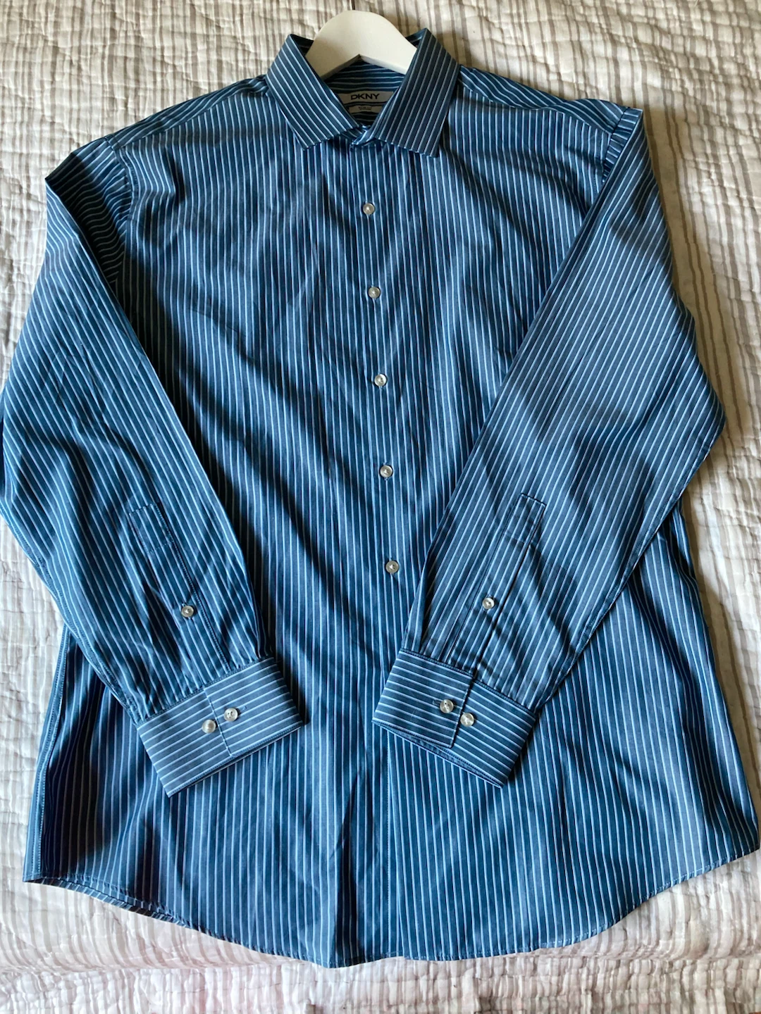 DKNY Men’s Slim Fit Striped Dress Shirt XL - photo 3