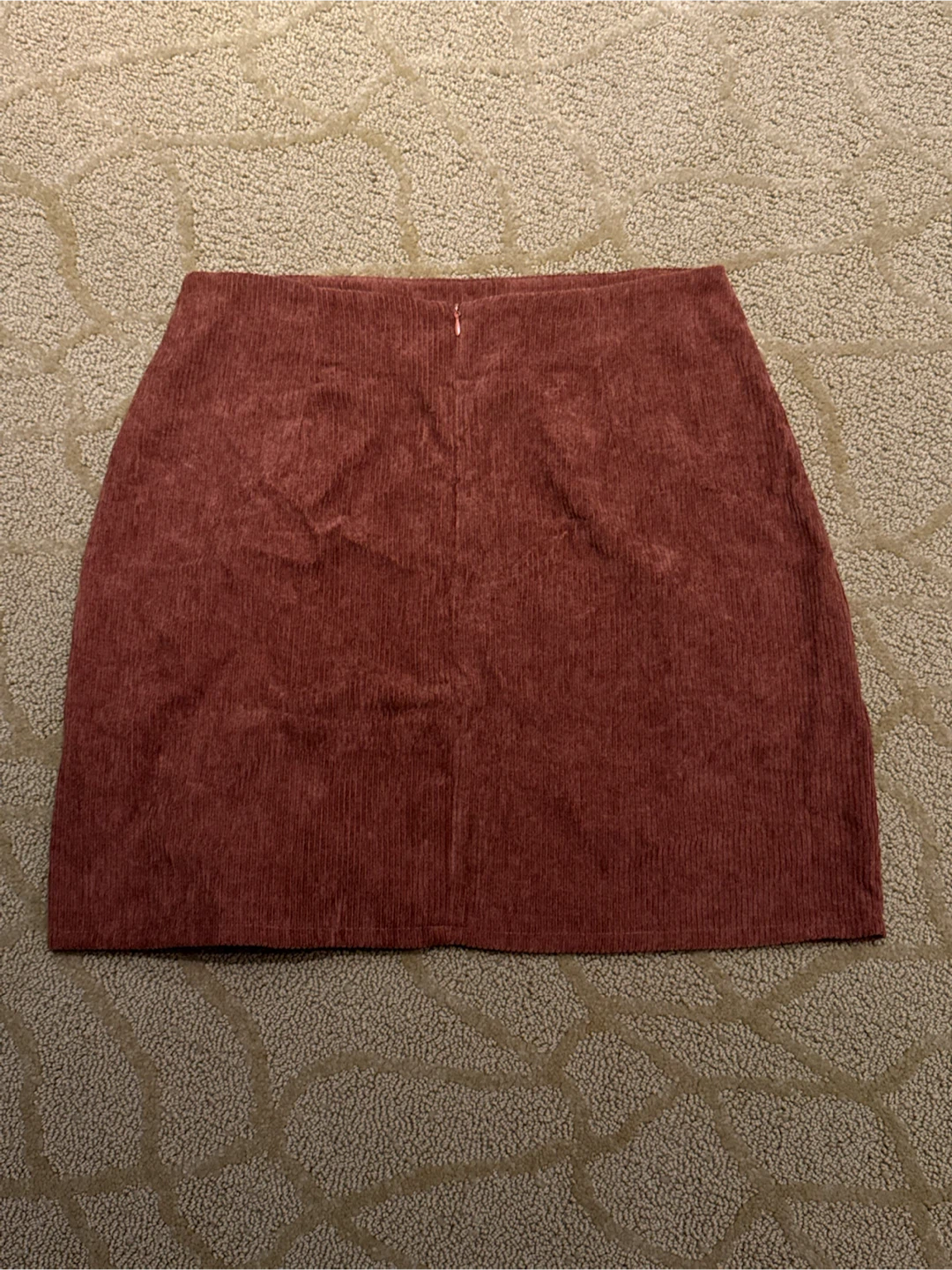 Brown Corduroy Mini Skirt with Slit- M - photo 2