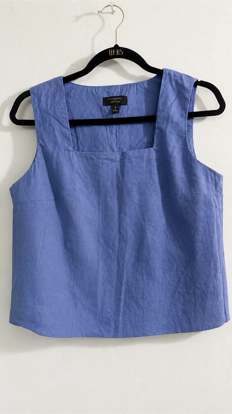 Banana Republic Blue Square Neck Sleeveless Top - Size S - photo 2