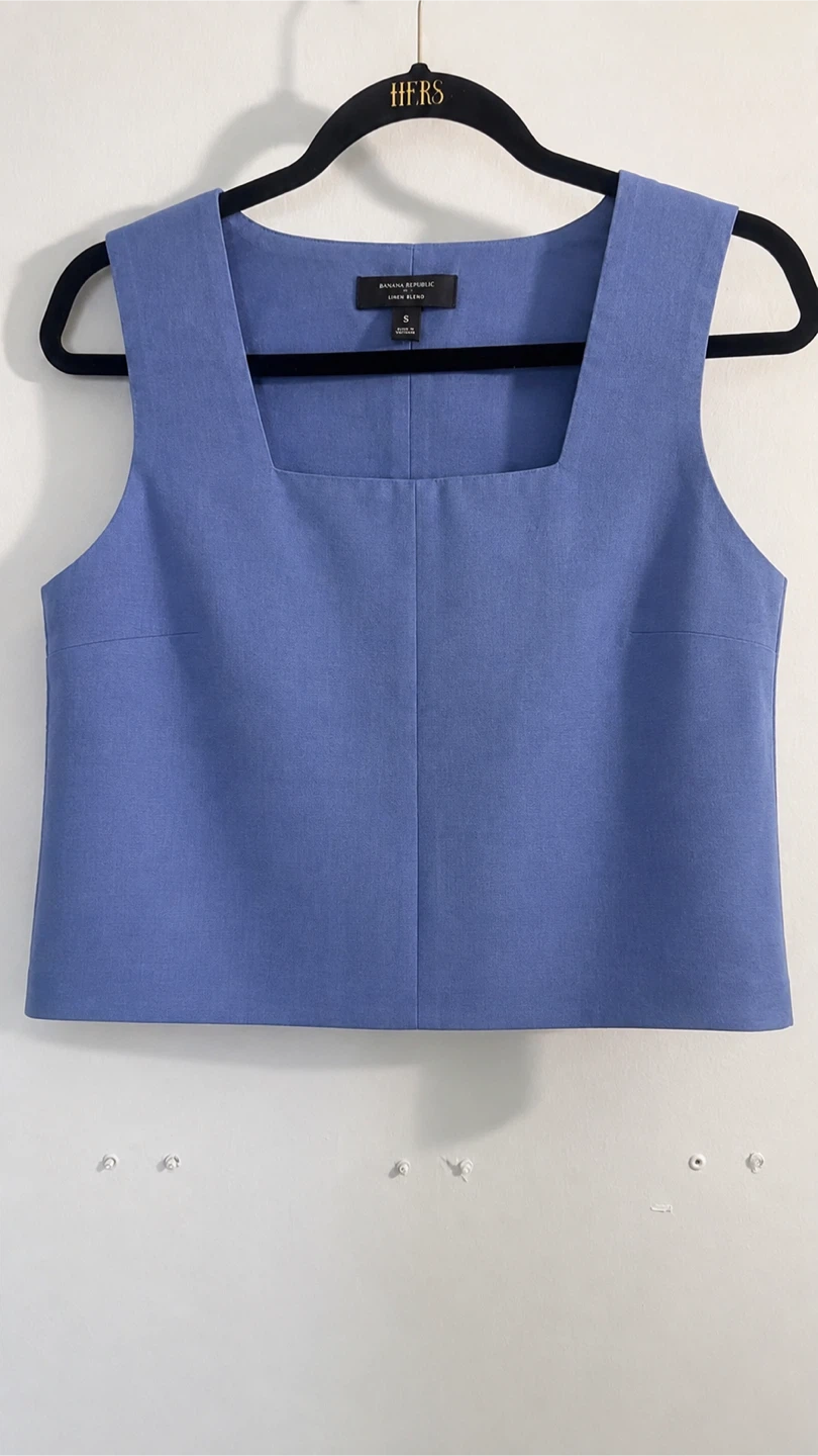 Banana Republic Blue Square Neck Sleeveless Top - Size S - photo 3