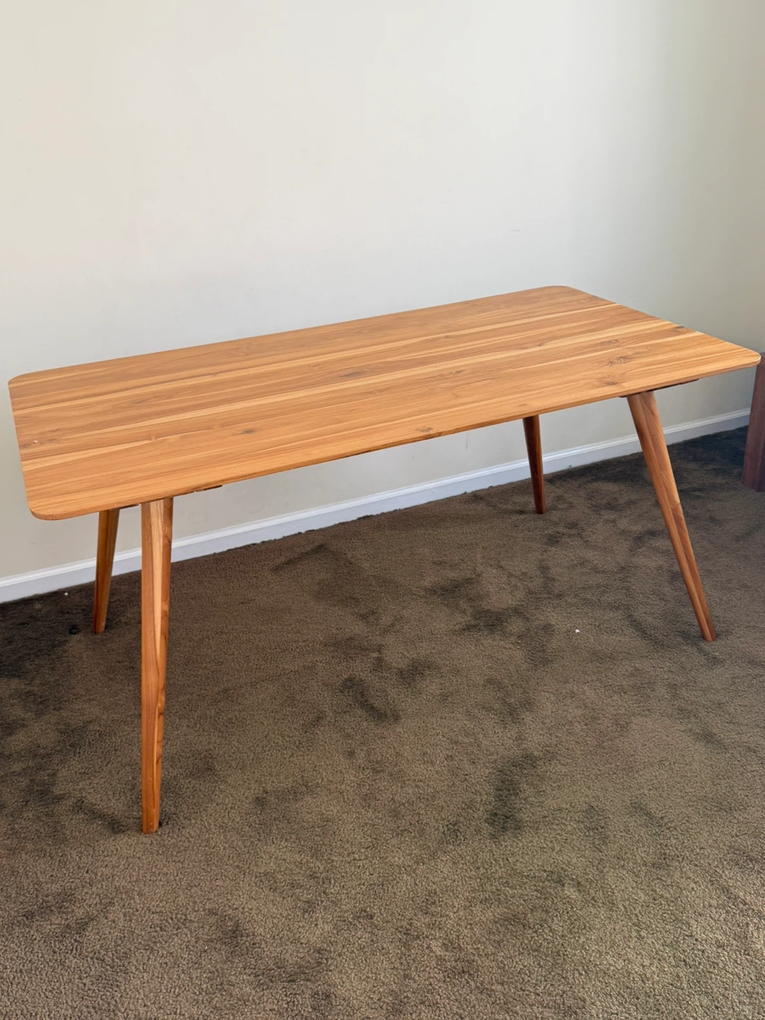 6 Seater Solid Mango Wood Dining Table - Custom All-Wood Legs