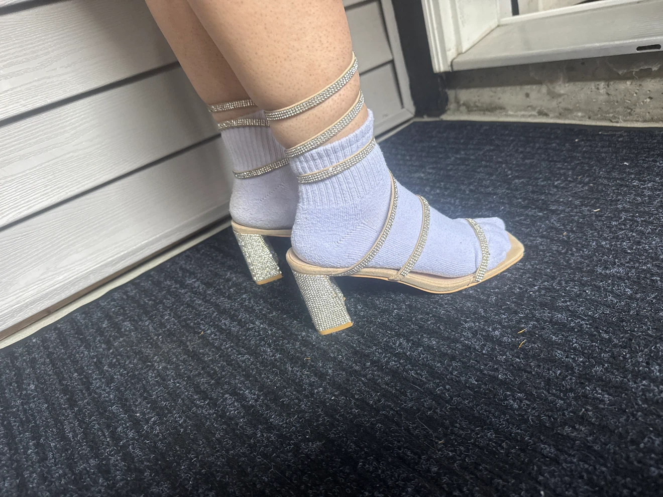 Twisted Society Women's Sparkle Spiral Heels