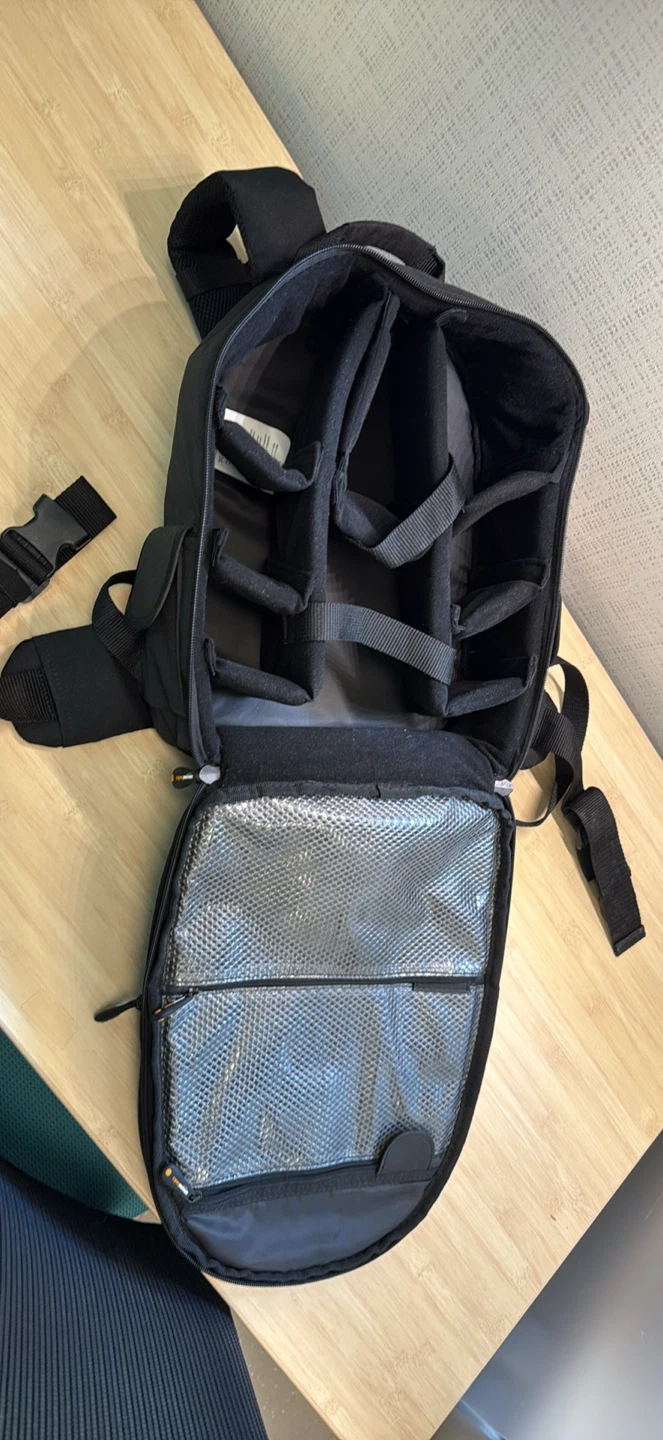 Black Camera Backpack with padded dividers - photo 4