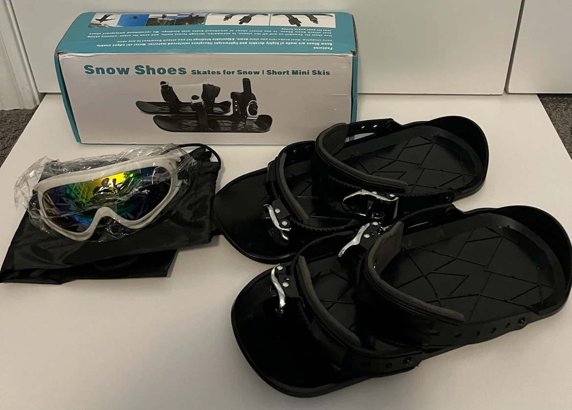 Snow Shoes Skates for Snow | Short Mini Skis with Goggles
