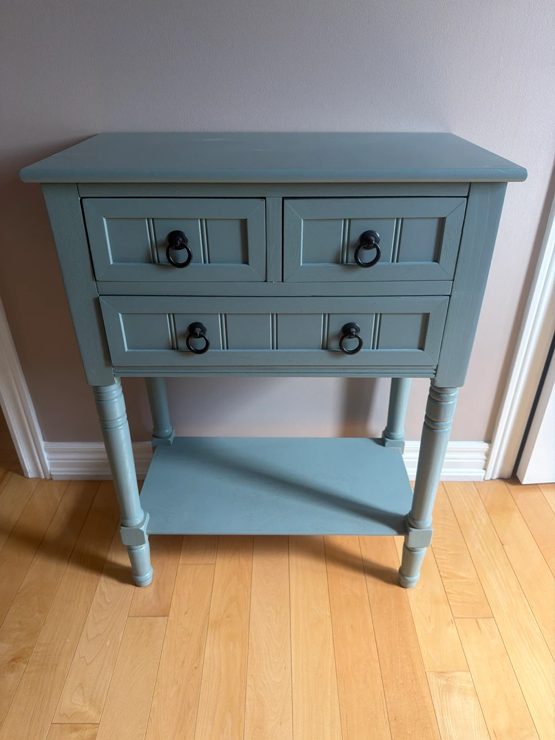 Blue Accent Table with Drawers