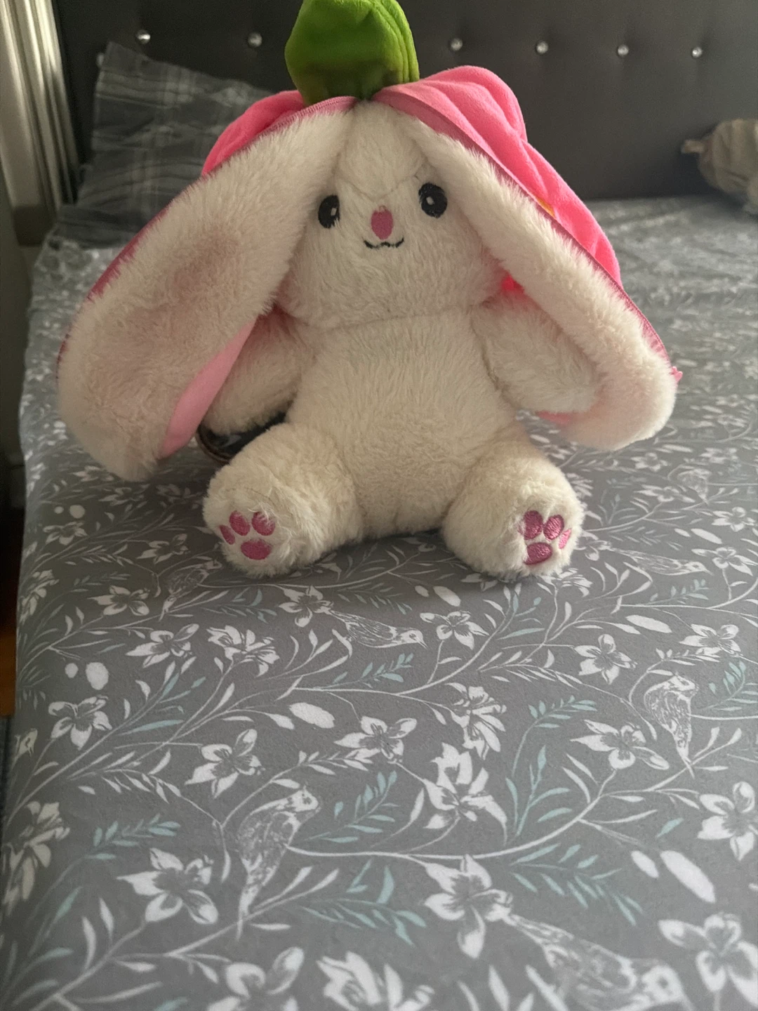 Plush Bunny with Flower Hat Toy - photo 2
