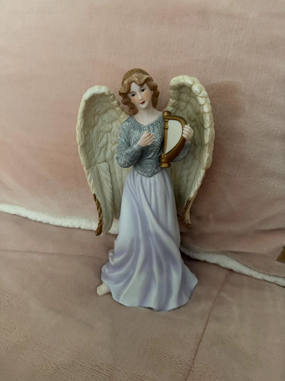 Decorative Angel Figurine with Harp