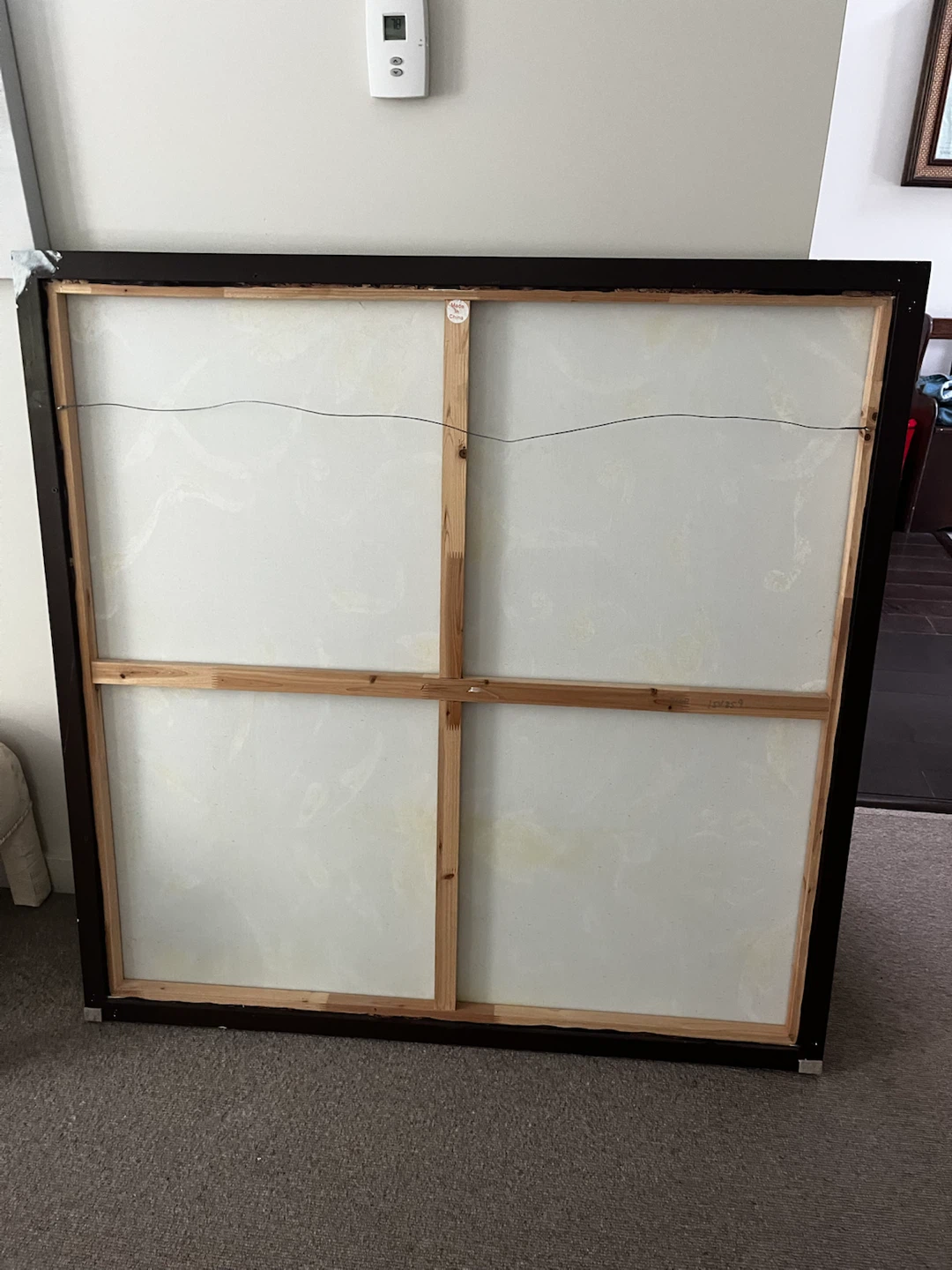 Large Framed Wall Art with Gold Floral Design - photo 2