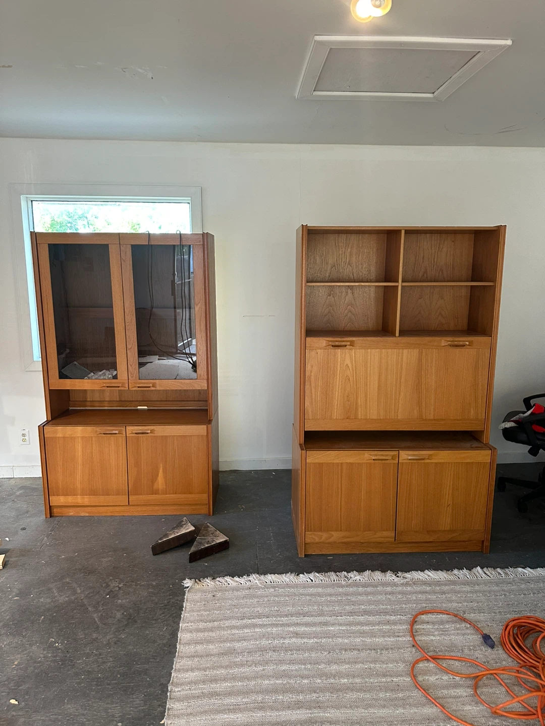 Vintage 1980s Nordesign Teak Wall Units / Cabinets – Set of 2