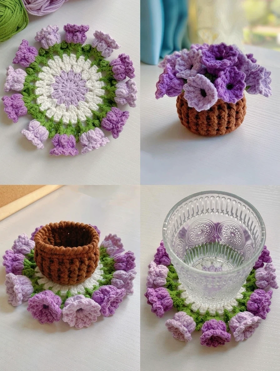 Handmade 2-in-1 Flower Bouquet Coaster (Costomizable) - photo 3