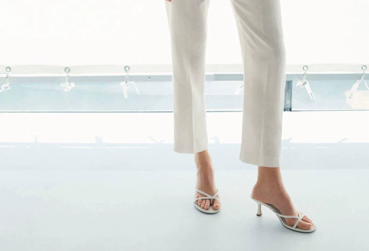 White Strappy Heeled Sandals Mango, 41 size - photo 5
