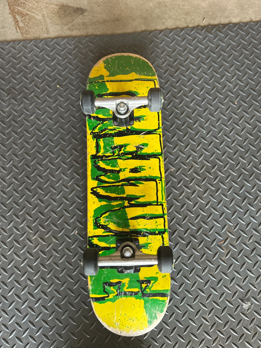 Yellow and Green Skateboard