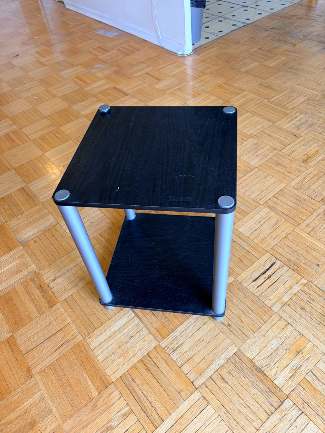 Black End Table with Shelf