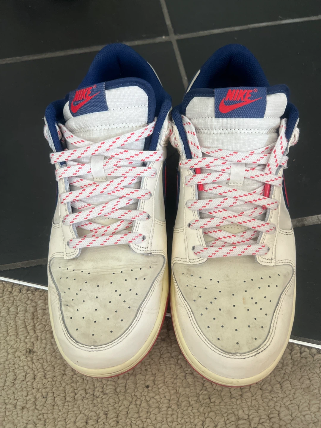 Nike Dunk Low White Red Blue Sneakers